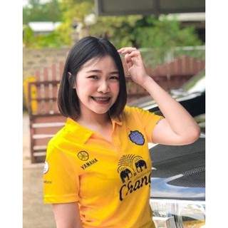 มีส่งปลายทาง   เสือบอลหญิงใหม่สด สวยงาม เสื้อเข้ารูป เสื้อเลดี้ บุรีรัมย์ หญิง แบบคอปก