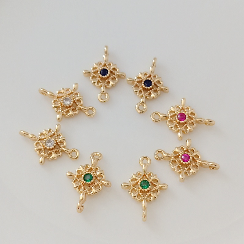 เครื่องประดับ สร้อยคอ สร้อยข้อมือ แหวนคู่ ประดับเพทาย ลูกไม้ สีทอง 14K 10 มม. แฮนด์เมด DIY ราคา ถูกที่สุด ดีลบีเคเค แกลเลอรีภาพที่ 3