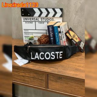 Lacoste signature leather Zip belt Bag​ ของแท้​ ราคาถูก