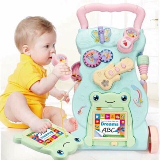 Baby music walker รถหัดเดินสีพาสเทล พร้อมกระดานของเล่น และเสียงดนตรี