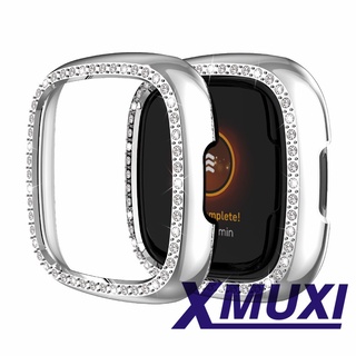 XMUXI Protector Case Compatible with Fitbit Sense and Versa 3 Cover Bling Rhinestones Diamonds Bumper Hard PC Frame 61007