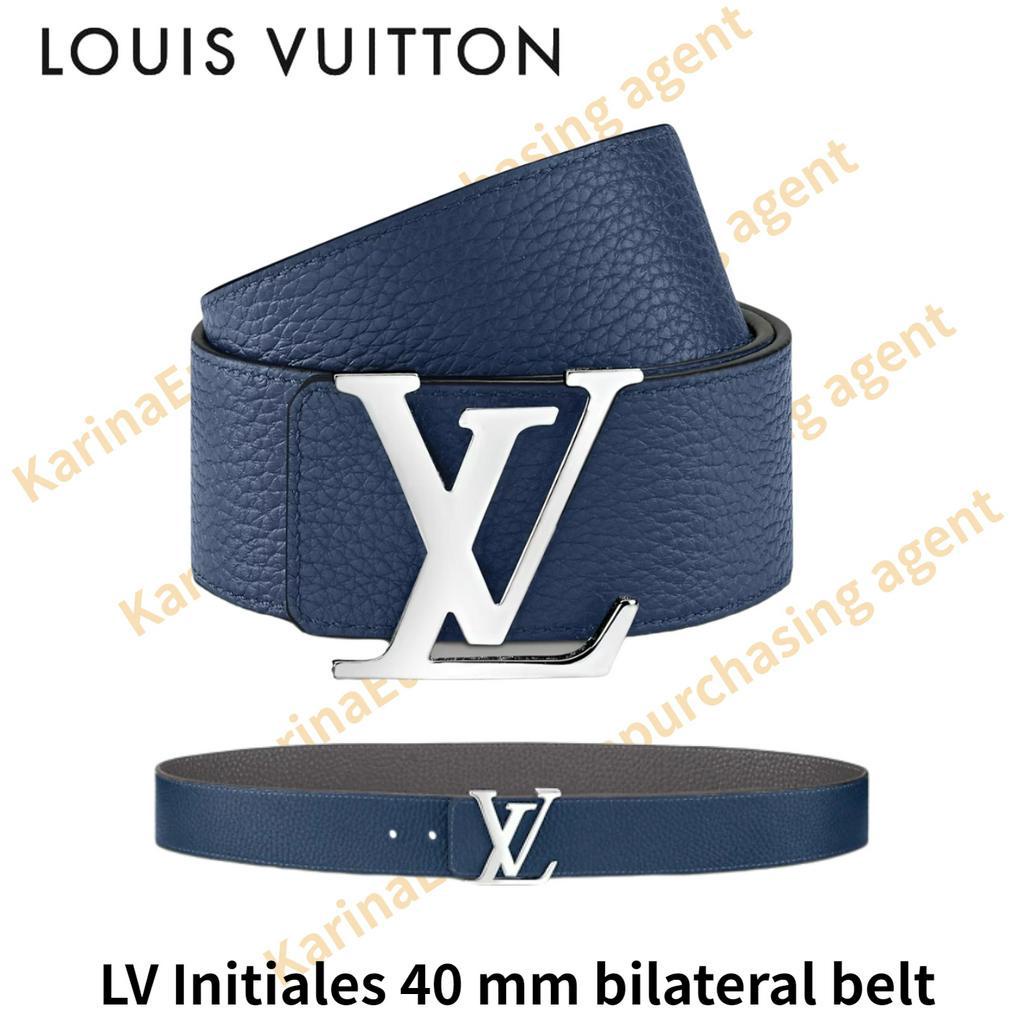 Louis Vuitton Classic models LV Initiales 40 mm bilateral belt Men's cowhide belt Made in France