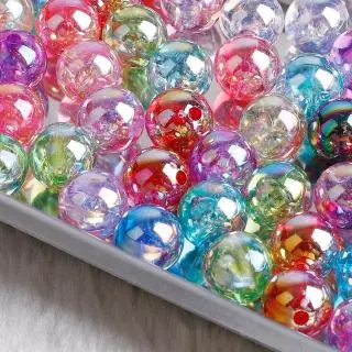 6 มม.8 มม.10 มม.Rainbow AB สีรอบลูกปัดอะคริลิคหลวม Spacer ลูกปัดสําหรับเครื่องประดับทํา DIY สร้อยข้อมือสร้อยคอ