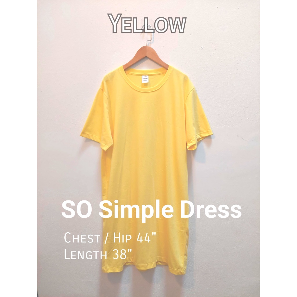 Cotton Dress สีเหลือง Collection : Colorful Week อก/สะโพก 44" ยาว 38" เดรสผ้าคอตตอนสวมใส่สบาย สำหรับ