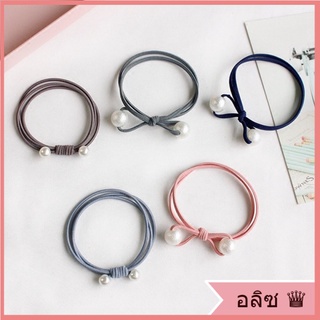 ที่คาดผมยางรัดผม แฮนด์เมด ประดับโบว์ ไข่มุก ขนาดเล็ก สไตล์เกาหลี ขายส่ง dây buộc tóc nữ dây buộc tóc xinh