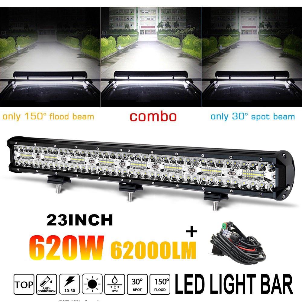 combo bar 23 นิ้ว 620 w โคมไฟ led 3 แถวสําหรับติดรถยนต์