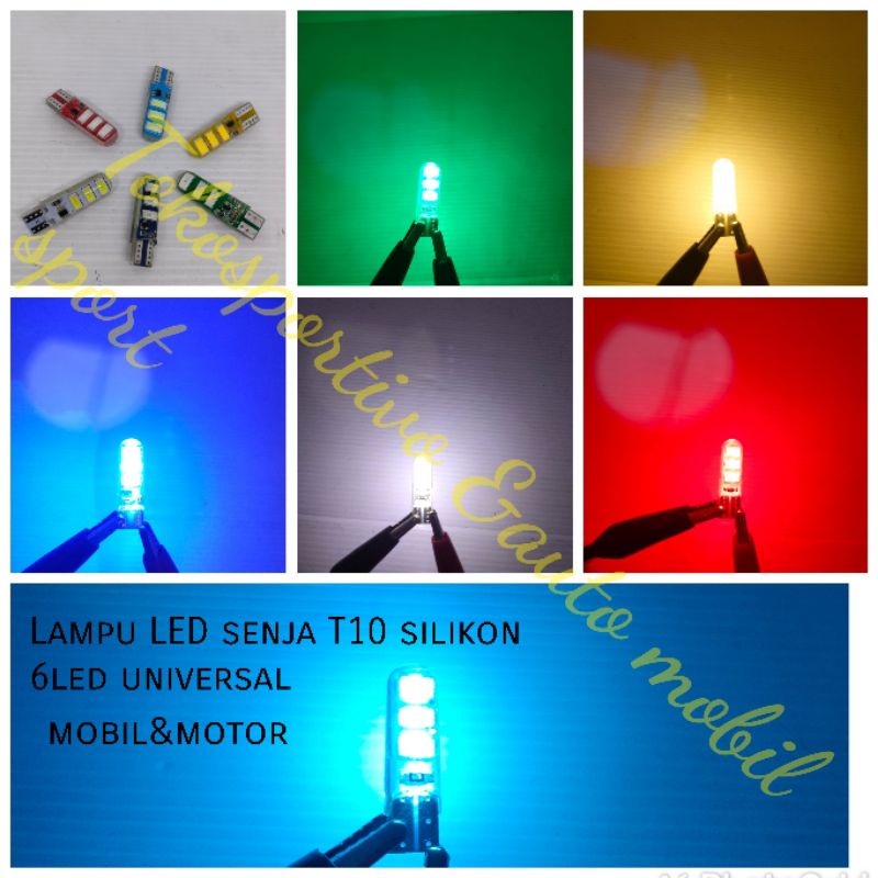 T10 LED twilight โคมไฟกล่องซิลิโคน 6led รถรถจักรยานยนต์ LED 12volt Non flash