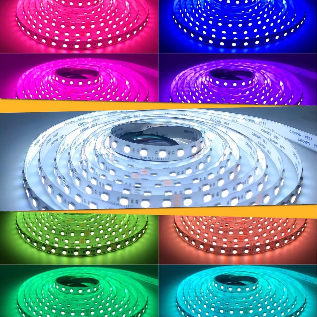 LED STRIP K-AA5050-RGB-6500K DC-24V 17.2W/1M IP20 ยี่ห้อBOGDAN LED แอลอีดีไฟเส้นสำหรับตกแต่ง 360LED/