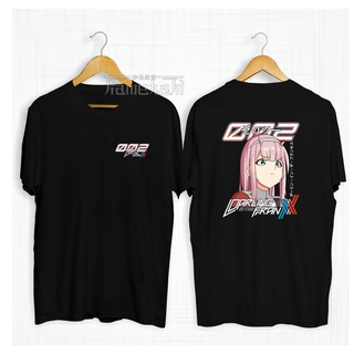 เสื้อยืดผ้าฝ้ายพรีเมี่ยม เสื้อยืด ผ้าฝ้าย พิมพ์ลายอนิเมะ ZERO TWO KAWAI Darling In The Franxx โอเวอร์ไซซ์ ของขวัญยุค 30