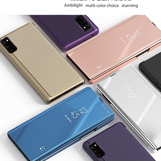 เคสฝาพับเงา Samsung S23 FE/S21 FE/S20 FE/ultra/plus/S20/S21 ultra/plus/s22 ultra/plus/s22/S24 ultar/plus clear view เงา
