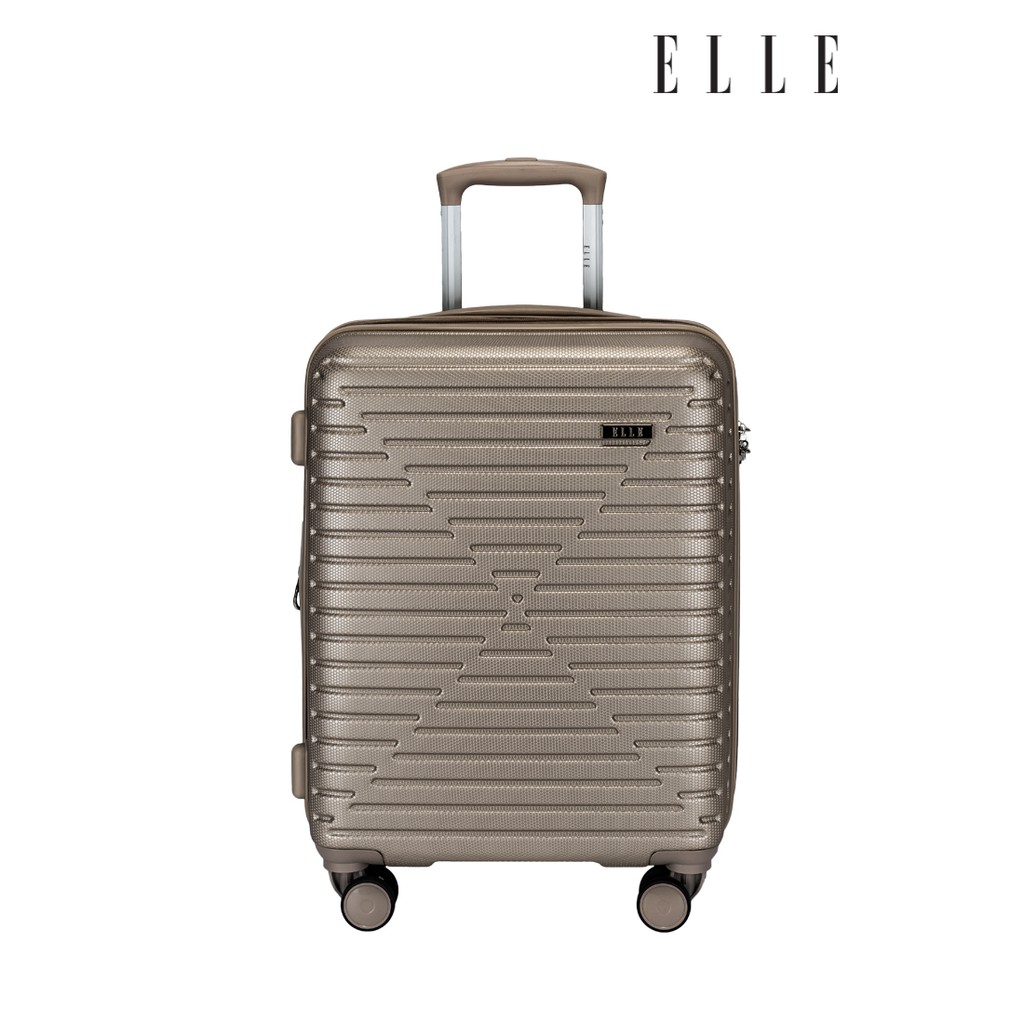 ELLE Travel Luggage Trine Collection 20 Inch. 100 ABS luggage, Aluminum Trolley, 360 wheels
