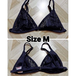 bikini bra top size M ผ้าฉลุ สีดำ