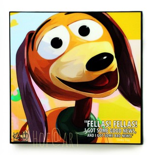 Slinky Dog หมา สลิงกี้ Toy Story ทอยสตอรี่ หมาสปริง รูปภาพ​ติด​ผนัง​ pop art การ์ตูน อนิเมชั่น Disney กรอบรูป cartoon