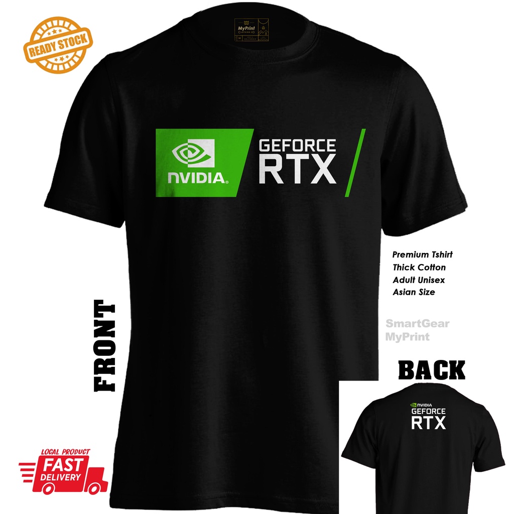 เสื้อยืด Nvidia Geforce RTX Cotton Gaming Intel AMD PC