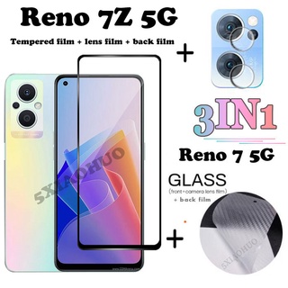 ( 3 in 1) ฟิล์มกระจกนิรภัย ป้องกันเลนส์ ป้องกันรอยหน้าจอ สำหรับ OPPO Reno 7Z 7Pro 5G / Reno 8Z 8 4Pro 5G Reno 6z