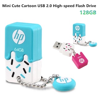 แฟลชไดรฟ์ USB 2.0 ความเร็วสูง 128GB แบบพกพา ลายการ์ตูนน่ารัก