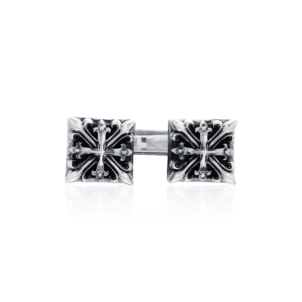Rituals DuoStar ring  เงินแท้ แกะมือขัดเงาพิเศษพร้อมลงดำขับลาย  Rituals Star แทนดาว9ดวงที่สำคัญ ลงยาสีดำที่ก้านเเขนแหวน