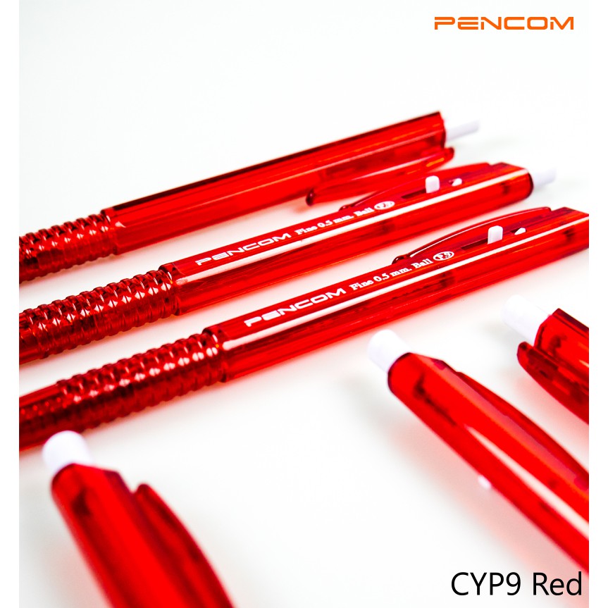 Pencom قلم حبر زيتي بزر CYP9 — أحمر — صورة 4