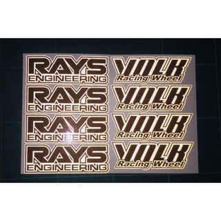 สติ๊กเกอร์  VOLK  RAYS สติ๊กเกอร์สะท้อนแสง 3M  1ชุด=4ล้อ ติดล้อแม็ค te37 c (สีดำ)