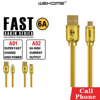 สายชาร์จโทรศัพท์ Wekome รุ่น WDC-161 รับส่งข้อมูล กระแสไฟ 6A 3in1 รองรับรุ่น Micro/Type-C PD ชาร์จเร็ว 20W ยาว 1เมตร