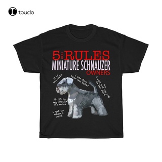 เสื้อยืด ลาย Schnauzer Owners Dogs สีดํา ขนาดเล็ก ไซซ์ S - 3Xl มี 5 กฎS-5XL