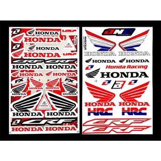 Honda CRF Racing Logo สติ๊กเกอร์ติดรถ 2แผ่นตามรูป สติ๊กเกอร์แต่งซิ่งรถมอเตอร์ไซค์ บิ๊กไบค์ รถยนต์ หมวกกันน็อค เนื้อPVC