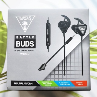 ชุดหูฟัง สำหรับเล่นเกม สีดำ/เงิน Battle Buds In-Ear Gaming Headset Wired for Mobile &amp; PC, Black/Silver (Turtle Beach®)