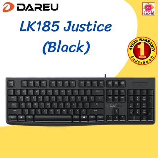 DAREU JUSTICE LK185 เมมเบรนคีย์บอร์ด USB – สีดำ รับประกัน 1 ปี