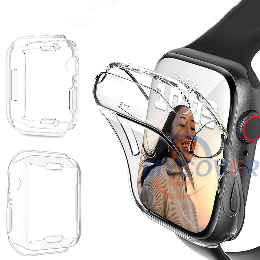 เคสนิ่ม แบบใส อุปกรณ์เสริม สําหรับ Apple Watch Series Ultra 2 Ultra 9 8 7 6 SE 5 4 3 2 1 iWatch ขนาด 49 มม. 45 มม. 41 มม. 44 มม. 40 มม. 42 มม. 38 มม.