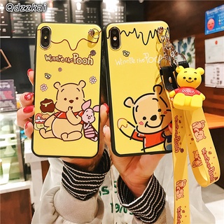 เคสโทรศัพท์มือถือซิลิโคน Tpu ลายการ์ตูนวินนี่เดอะพูห์น่ารักพร้อมเชือกคล้องสําหรับ Xiaomi Redmi Note 10s 9s 4 4X 5 6 7 8 9 10 Pro