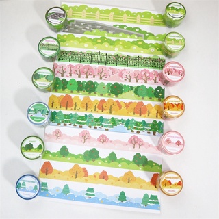 สติกเกอร์เทปวาชิ ลายรั้วป่า ป่า ถนน สตีฟ โครีน่า DIY สําหรับตกแต่ง