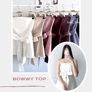 มี7สี 🎀Bowwy Top🎀 เสื้อเกาะอกผูกโบว์หน้า เกาะอกผูกโบว์ เกาะอกผูกโบว์หน้า เกาะอกผูกโบ เสื้อเกาะอกผูกโบ เกาะอกคุณหนู