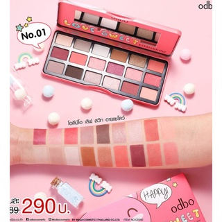 ⚡FLASH SALE⚡♡พร้อมส่ง พาเลทอายแชโดว์ กล่องเหล็ก โอดีบีโอ ODBO LOVE SWEET EYESHADOW PALETTE OD262 V9T8