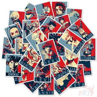 50Pcs/Set ❉ Classical Anime Cartoon Mixed Mini Poster Series 01 สติ๊กเกอร์ ❉ One Piece Demon Slayer My Hero Academia DIY Fashion Mixed Waterproof Doodle Decals สติ๊กเกอร์