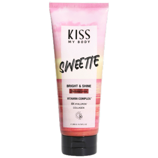 Kiss My Body Bright & Shine SPF30 PA+++ โลชั่น น้ำหอม กันแดด 200g. กลิ่น สวีทตี้ (Sweetie)