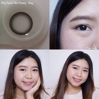 mini Dreamy Gray คอนแทคเลนส์ บิ๊กอาย สีเทา แบ๊ว Kitty Kawaii Contact Lens Bigeyes สายตาสั้น ค่าสายตา Monday มินิ แฟชั่น