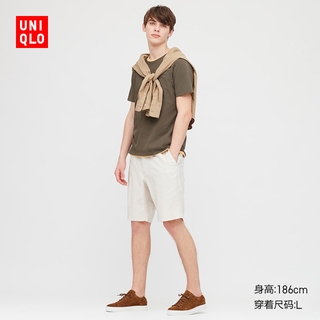 เสื้อยืดคอก ลมแขนสั้นผ้าฝ้าย Supima สําหรับผู้ชาย ( 422990 Uniqlo )