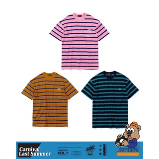 เสื้อยืดคอกลม Carnival SS21 Stripe สีชมพู