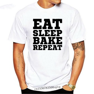 เสื้อยืดแขนสั้น พิมพ์ลาย Eat Sleep Bake REPEAT - s - Baker Baking - 13 สี สําหรับผู้ชาย 622762Size S-5XL