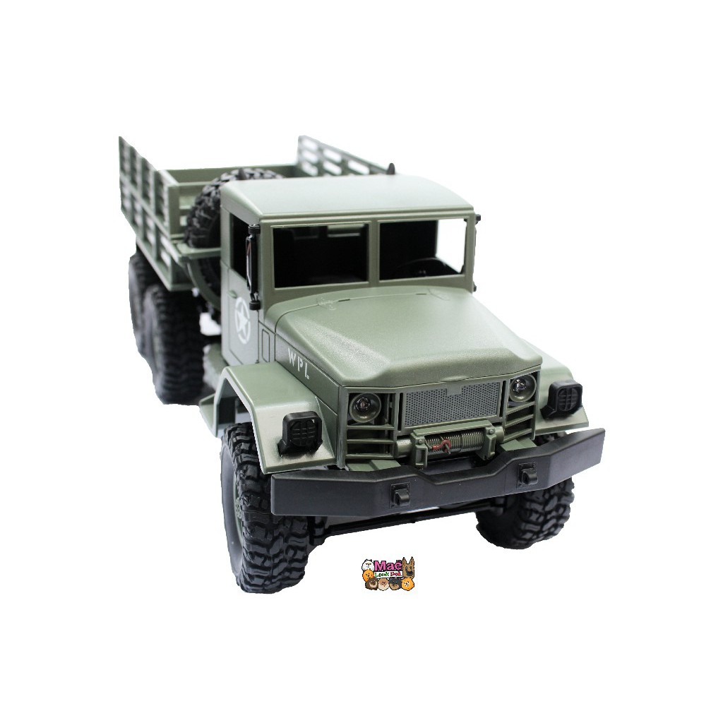รถบังคับวิทยุ รถบรรทุกทหารหกล้อ Military Truck  อัตราส่วน 1:16 ขับเคลื่อน 6 WD ความถี่ 2.4Ghz_WPL B-