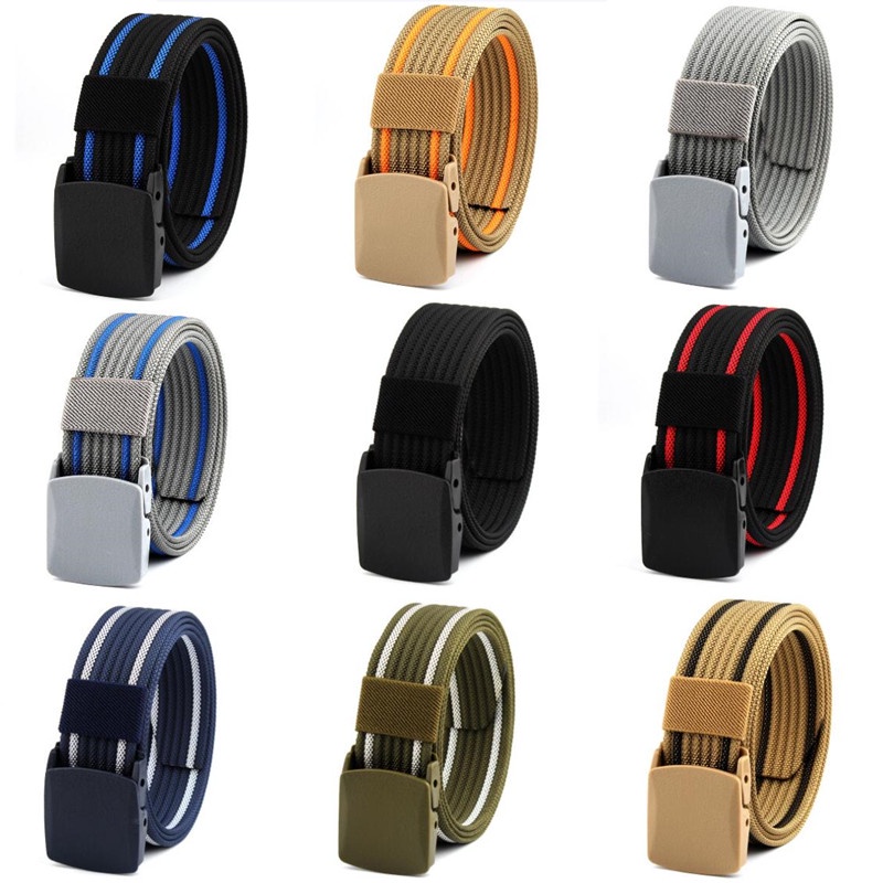 แถบ ผู้ชายเข็มขัดกองทัพเข็มขัดแฟชั่นเข็มขัดผู้ชายกลางแจ้งท่องเที่ยวยุทธวิธีเข็มขัดเอวที่มีหัวเข็มขัดพลาสติกสําหรับกางเกง100 -140ซม