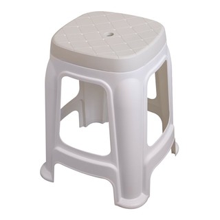 Chair table PLASTIC STOOL SPRING BELLA 38X38X47CM WHITE Outdoor furniture Garden decoration accessories โต๊ะ เก้าอี้ เก้