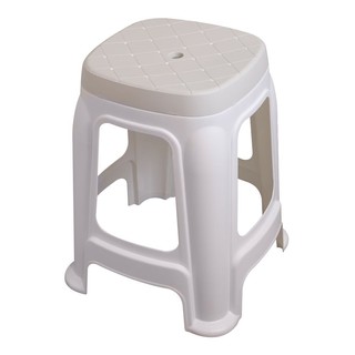 โต๊ะ เก้าอี้ เก้าอี้พลาสติก SPRING BELLA สีขาว เฟอร์นิเจอร์นอกบ้าน สวน อุปกรณ์ตกแต่ง PLASTIC STOOL SPRING BELLA 38X38X47