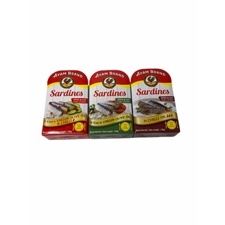 ปลากระป๋อง ซาร์ดีน ตรา อะยัม, Ayam Brand Sardines 120g รุ่นกระป๋องตลับ กดเลือกรสชาติ 1SETCOMBO/ 3 กระป๋อง/บรรจุ 360g