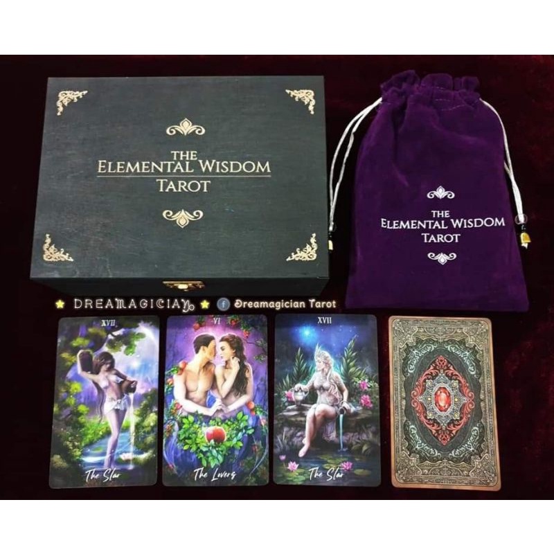 Elemental Wisdom Tarot Limited Edition ไพ่ยิปซีแท้หายากชุดลิมิเต็ดพร้อมถุงใบใหญ่ ไพ่ยิปซี ไพ่ทาโร่ต์