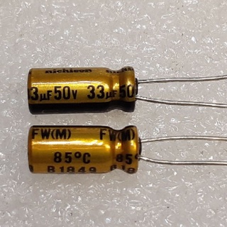 Nichicon FW 33uf 50v capacitor ตัวเก็บประจุ คาปาซิเตอร์