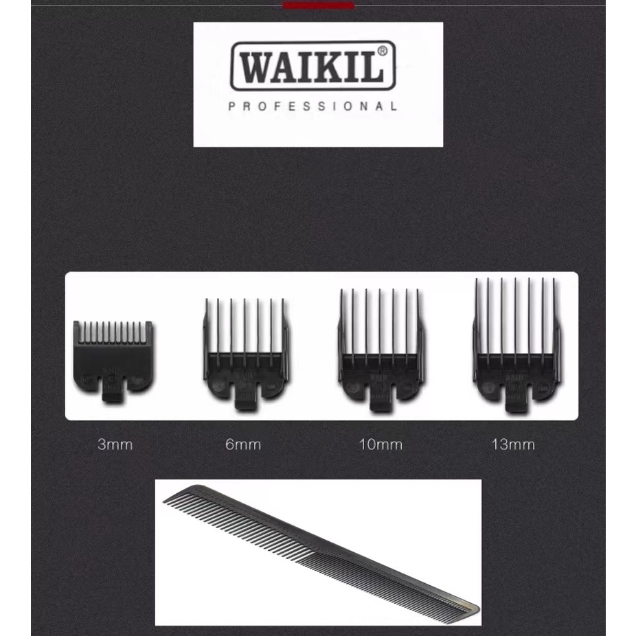 [ประกัน 1ปี] WAIKIL ใหม่ล่าสุด!! ของแท้100%WL-6065ปัตตาเลี่ยนไร้สายปัตตาเลี่ยนไร้สายกรรไกรทรงกรวยเดิมสำหรับช่างทำผมและช่ - รูปที่ 7
