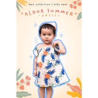 Aloha Summer ชุดเด็กต้อนรับซัมเมอร์ Dress พร้อมผ้าคาดผม ตั้งแต่ 1-5 ขวบ