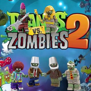 Plants VS Zombies PVZ บล็อคตัวต่อ รูปคาวบอย ขนาดเล็ก ของเล่นสําหรับเด็ก