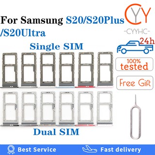 อะแดปเตอร์ถาดซิมการ์ด พร้อมช่องใส่การ์ด Micro SD แบบเปลี่ยน สําหรับ Samsung Galaxy S20 S20Plus S20Ultra Plus Ultra